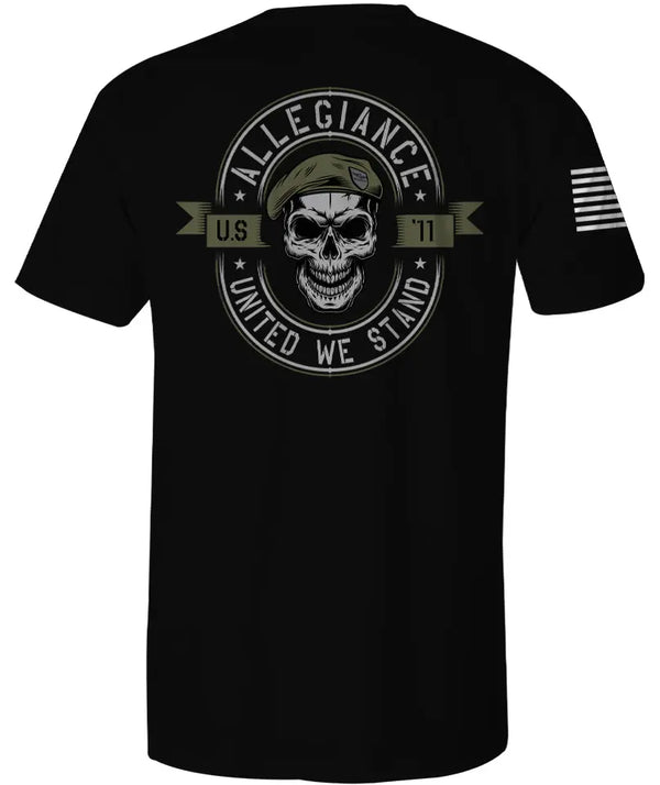 Back of Beret Tee in black featuring large Beret logo graphic