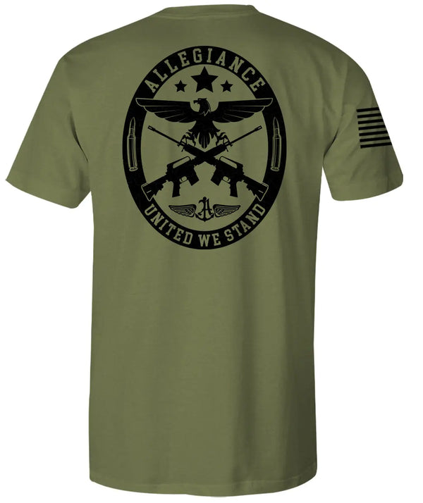 Back of Seal 2.0 Premium Tee in OD Green featuring large Seal 2.0 logo graphic