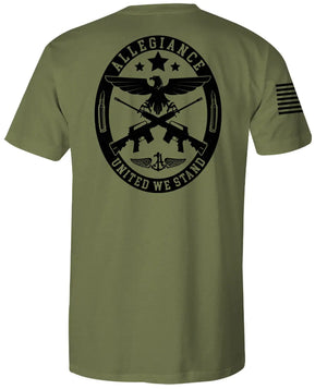 Back of Seal 2.0 Premium Tee in OD Green featuring large Seal 2.0 logo graphic